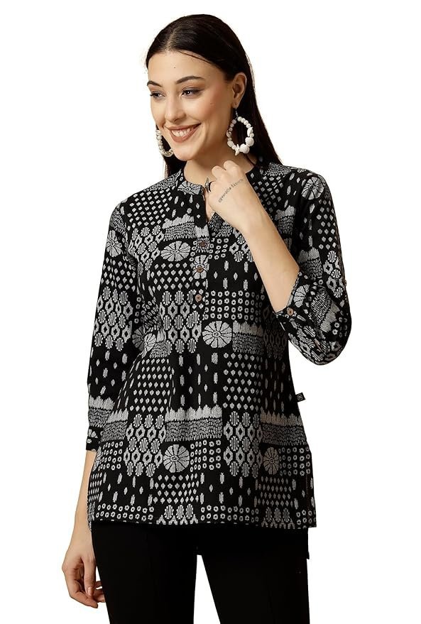 81dbNEETGDL._SY879_ Women's Cotton Printed Short Regular Kurti - Image 1