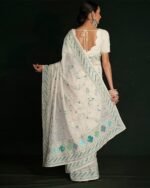 Embroidered Georgette Saree - Image 5